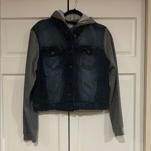 Ci Sono Denim and Gray Hooded Jacket